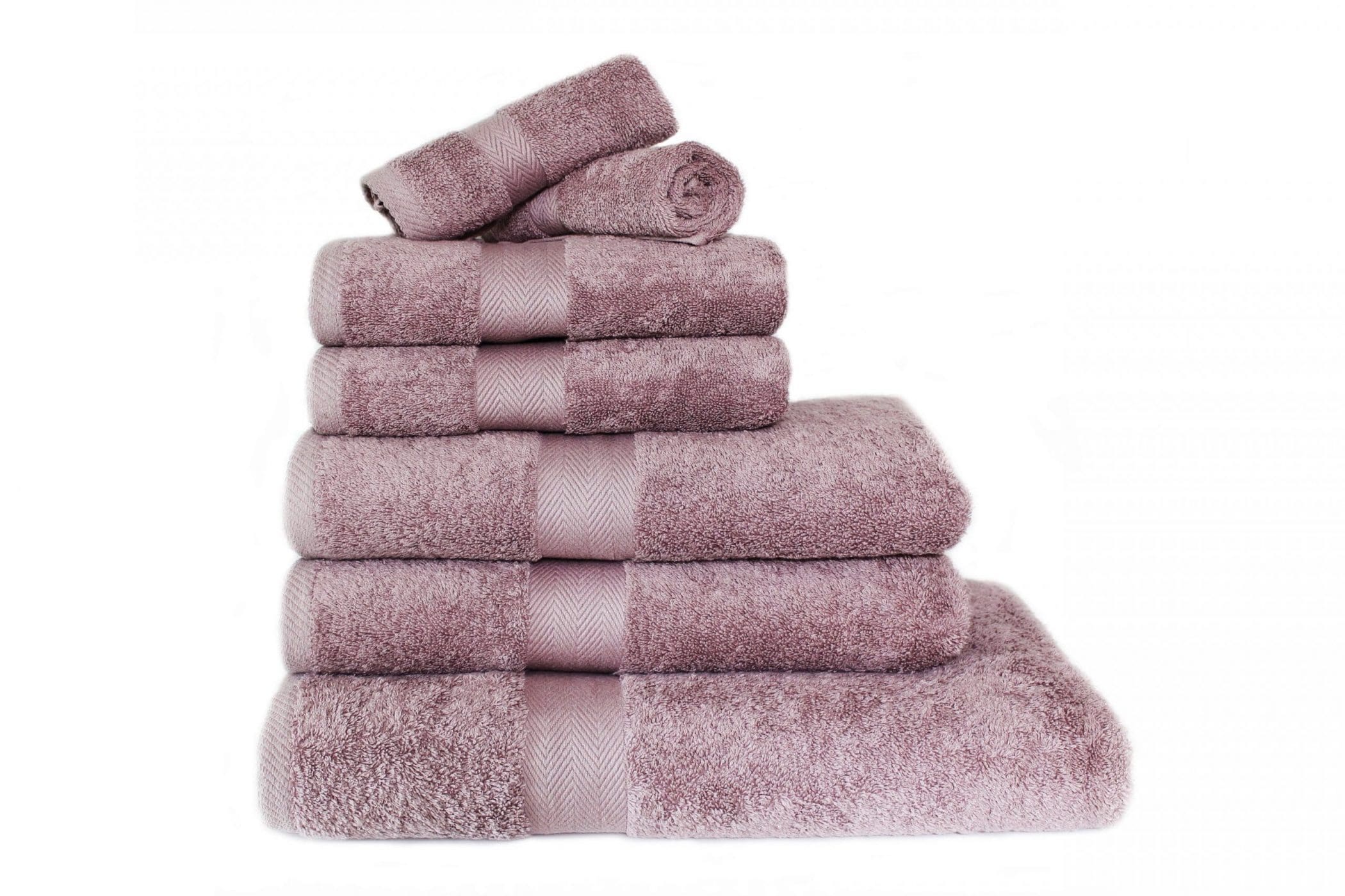 Luxor Spa Towels Mauve Luxury Heavy Weight 600GSM Cotton Towels - Image 4
