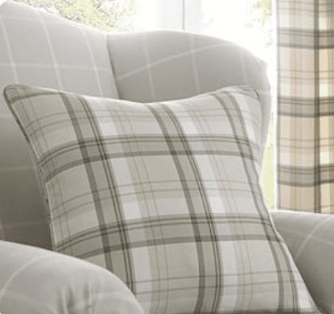 balmoral green dunelm cushion tartan check pattern