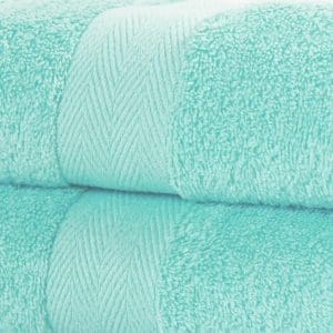 Luxury Duck Egg Blue Bath Towel - 600GSM Combed egyptian Cotton Chevron Detail