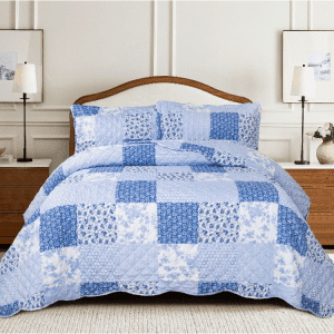 yalima patchwork blue bedspread uk